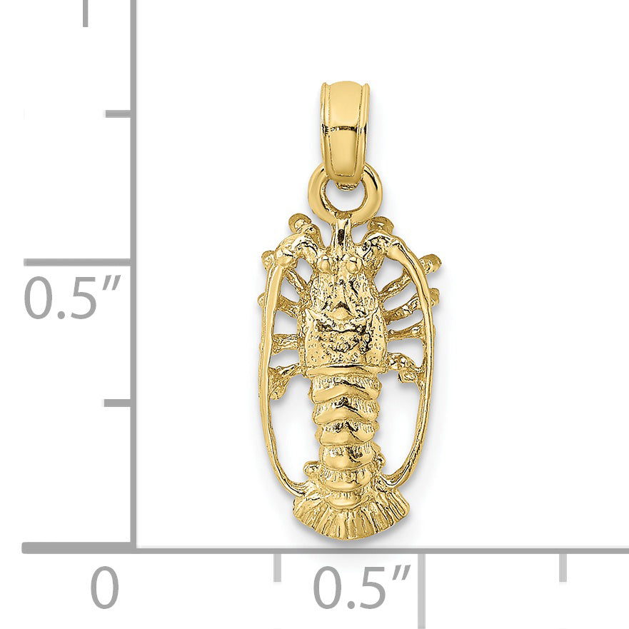 10K Yellow Gold 10K Florida Lobster With Out Claws Charm