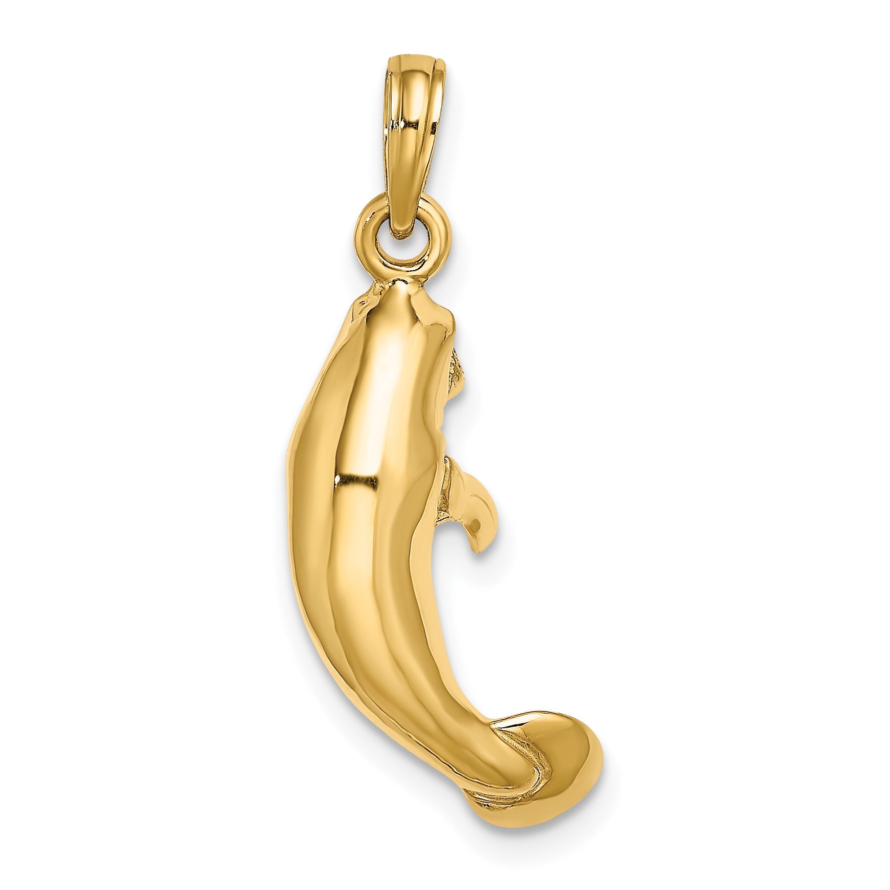 10K Yellow Gold 3-D Polished Manatee Charm