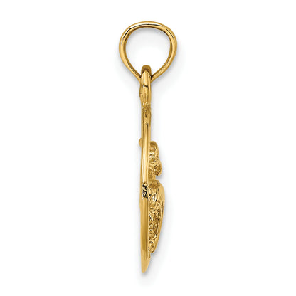 10K Yellow Gold 10K Two Dolphins In Circle Charm