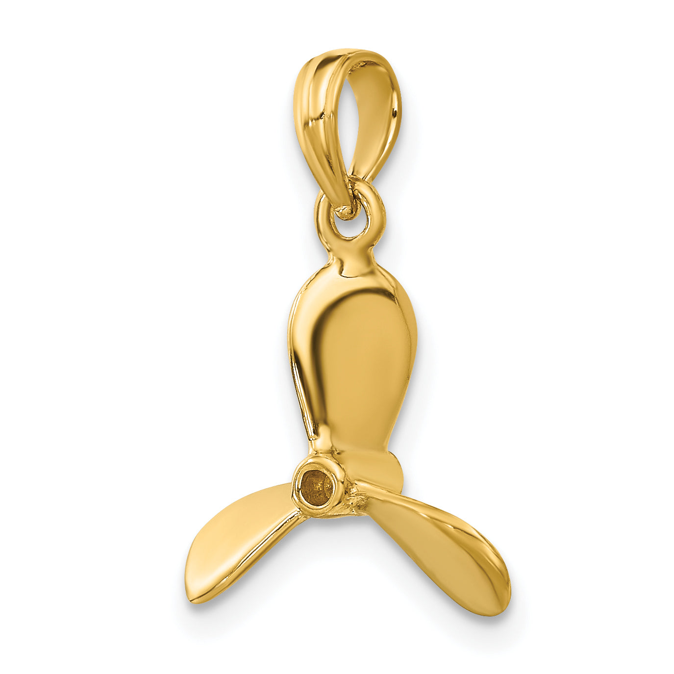 10K Yellow Gold 10K 3-D W/ 3 Blades Propeller Charm