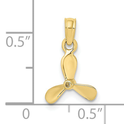 10K Yellow Gold 10K 3-D W/ 3 Blades Propeller Charm