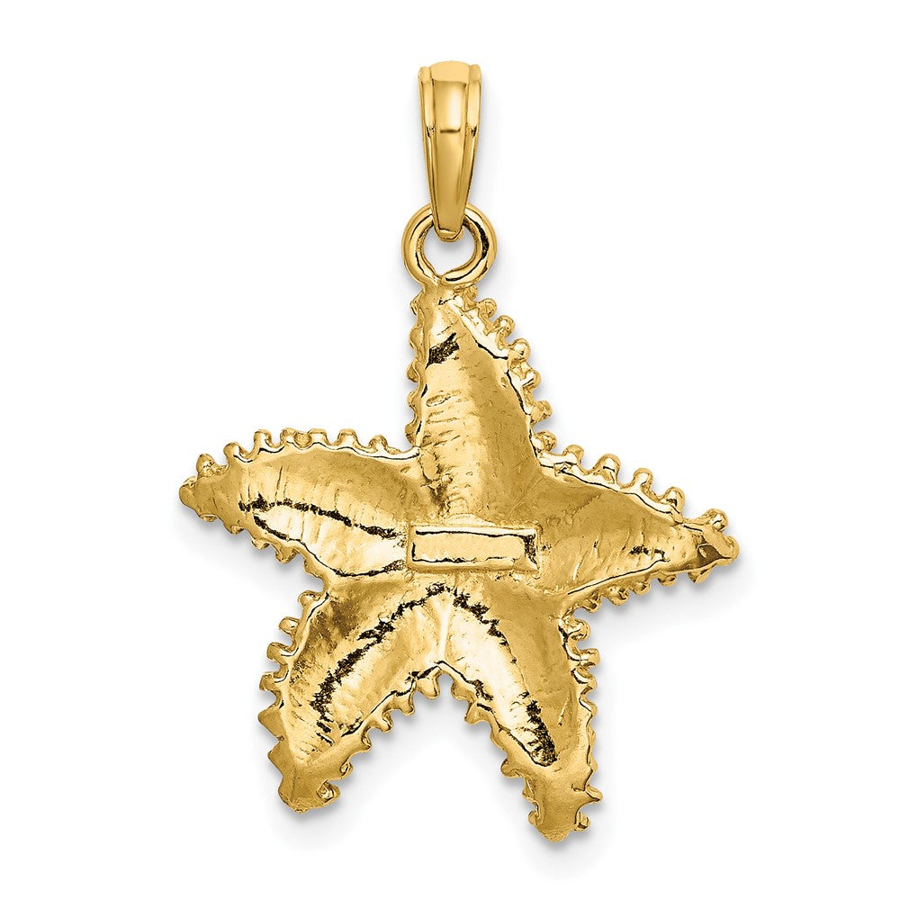 10K Yellow Gold 10K Starfish W/ Beaded Texture Charm