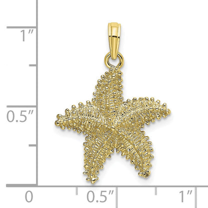 10K Yellow Gold 10K Starfish W/ Beaded Texture Charm
