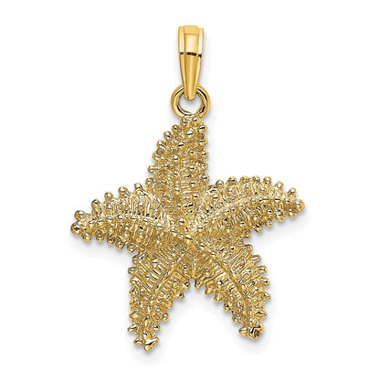 10K Yellow Gold 10K Starfish W/ Beaded Texture Charm