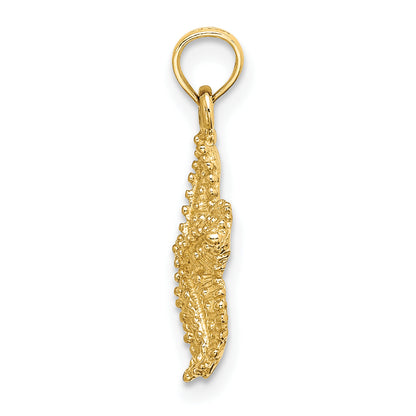 10K Yellow Gold 10K Starfish W/ Beaded Texture Charm