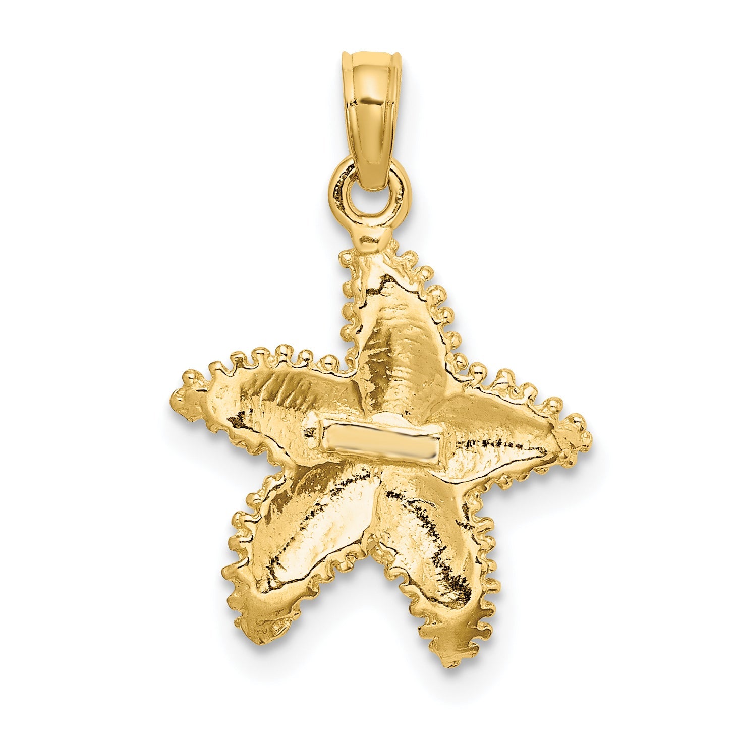 10K Yellow Gold 10K Starfish W/ Beaded Texture Charm