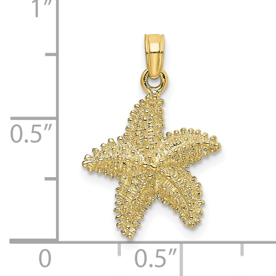 10K Yellow Gold 10K Starfish W/ Beaded Texture Charm