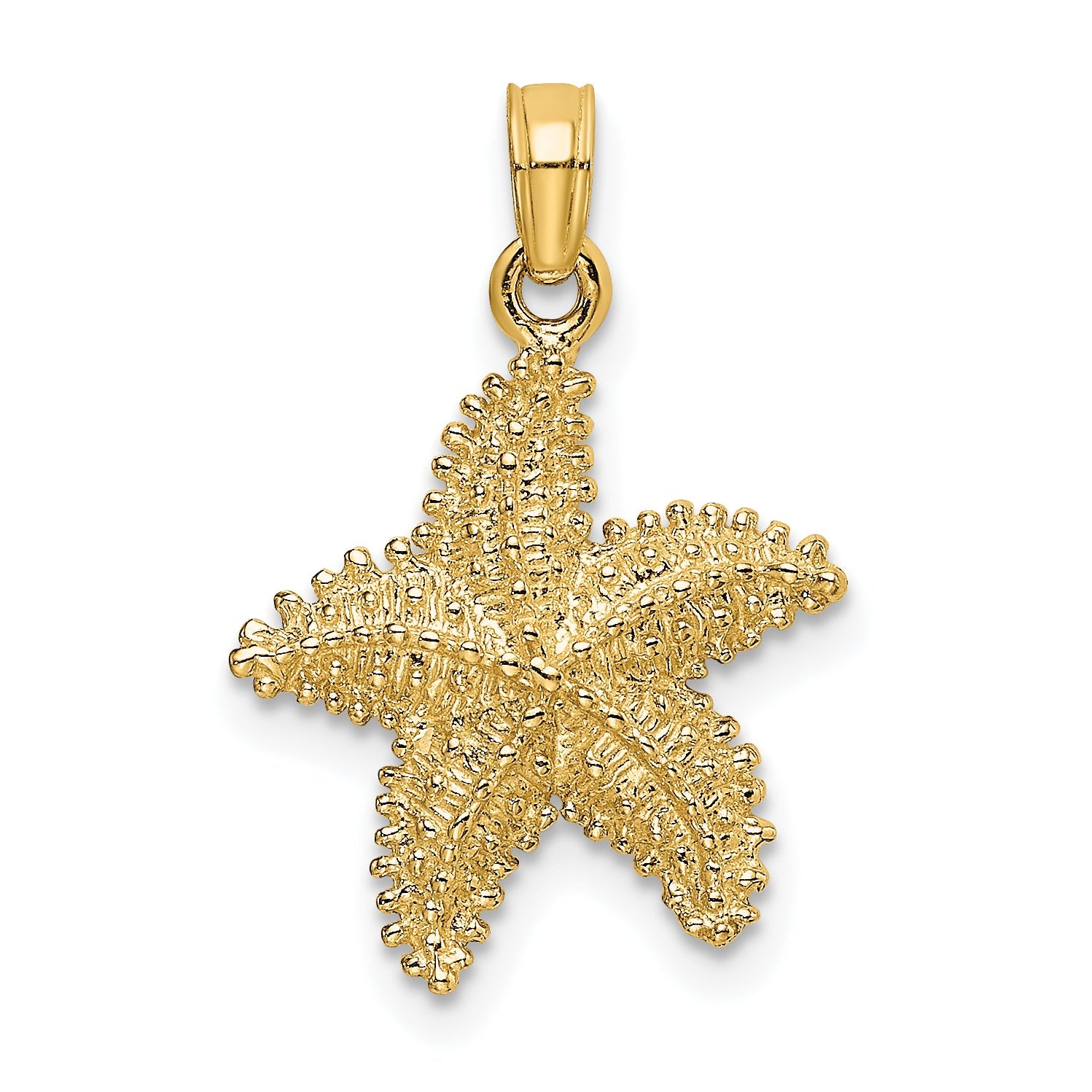 10K Yellow Gold 10K Starfish W/ Beaded Texture Charm