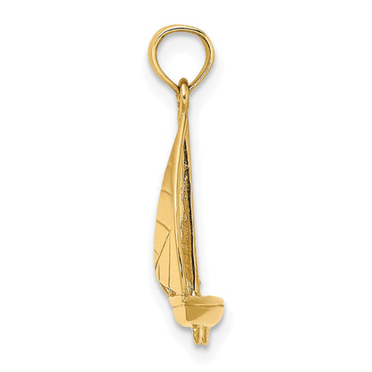10K Yellow Gold 10K 3-D Polished Sailboat Charm