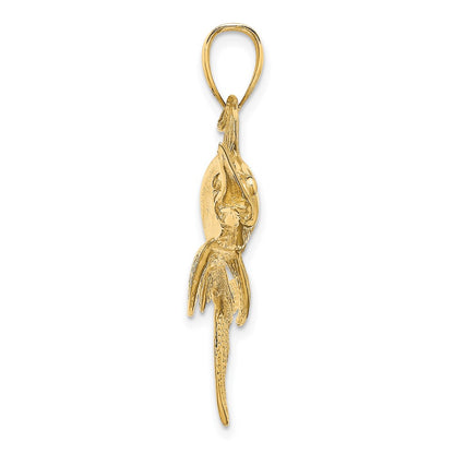 10K Yellow Gold 10K 2-D Polished/Satin Swordfish Charm