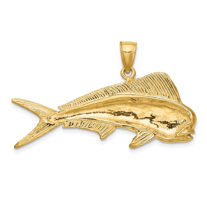 10K Yellow Gold 10K 2-D Male Dorado (Mahi-Mahi) Charm