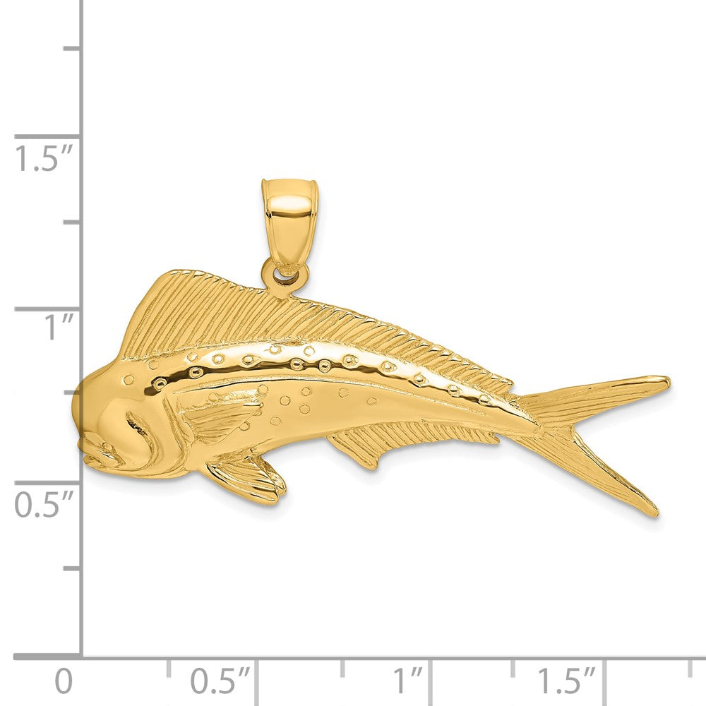 10K Yellow Gold 10K 2-D Male Dorado (Mahi-Mahi) Charm