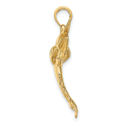 10K Yellow Gold 10K 3-D Polished Blue Marlin Charm