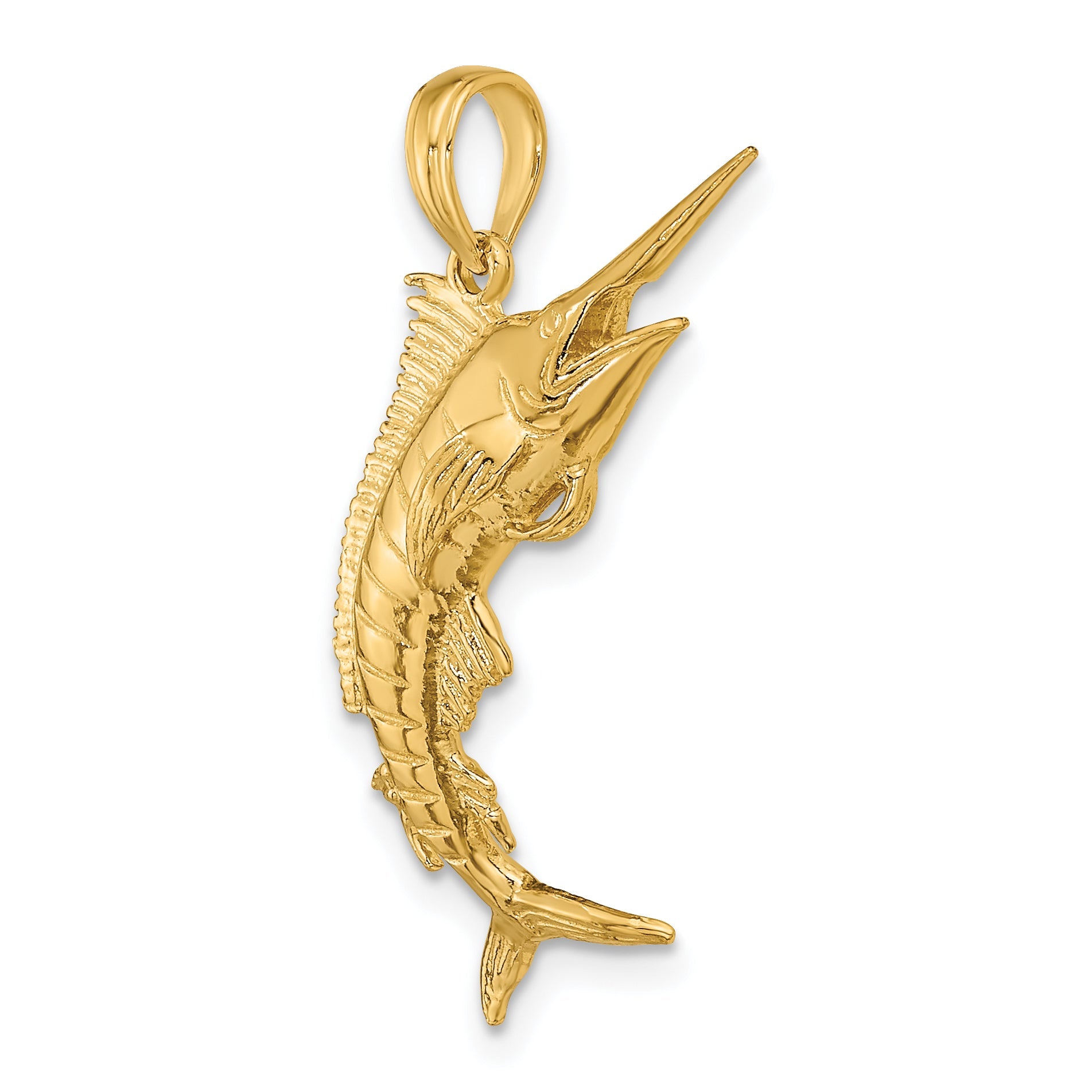 10K Yellow Gold 10K 3-D Polished Blue Marlin Charm