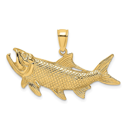 10K Yellow Gold 10K Tarpon Fish W/Open Mouth Charm