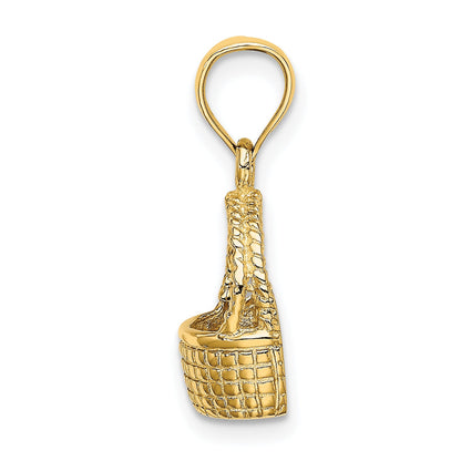 10K Yellow Gold 10K 2-D Flat Back Basket Charm