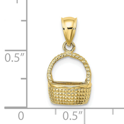 10K Yellow Gold 10K 2-D Flat Back Basket Charm