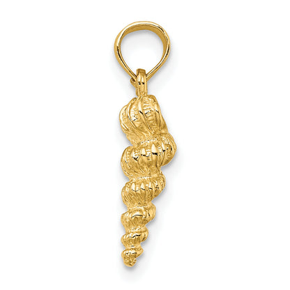 10K Yellow Gold 10K 3-D Mini Common Wentletrap Shell Charm