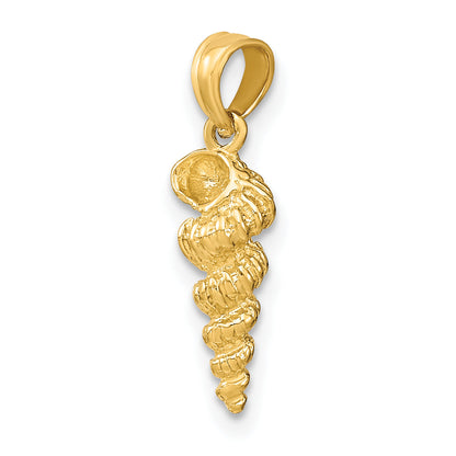 10K Yellow Gold 10K 3-D Mini Common Wentletrap Shell Charm