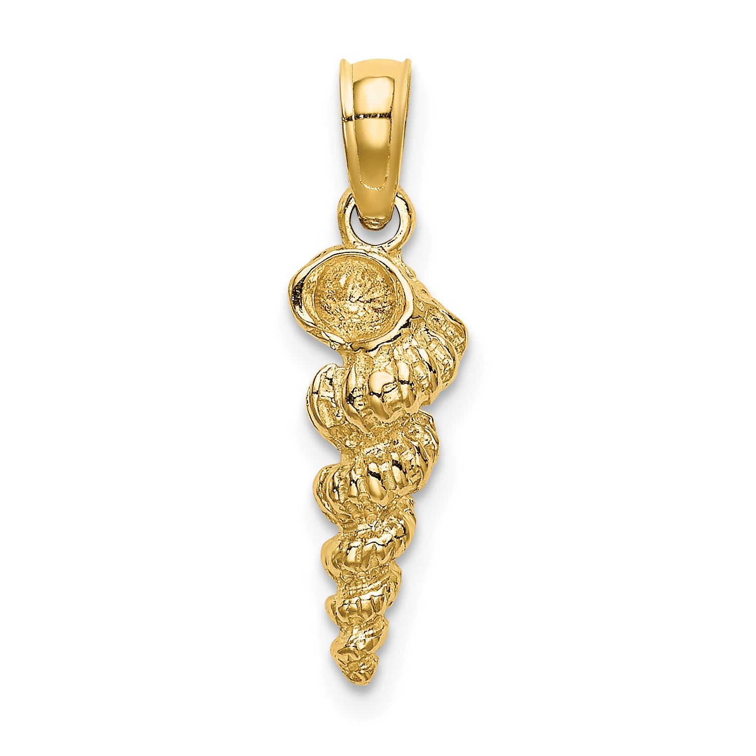 10K Yellow Gold 10K 3-D Mini Common Wentletrap Shell Charm