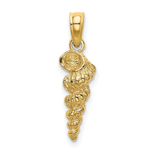 10K Yellow Gold 10K 3-D Mini Common Wentletrap Shell Charm
