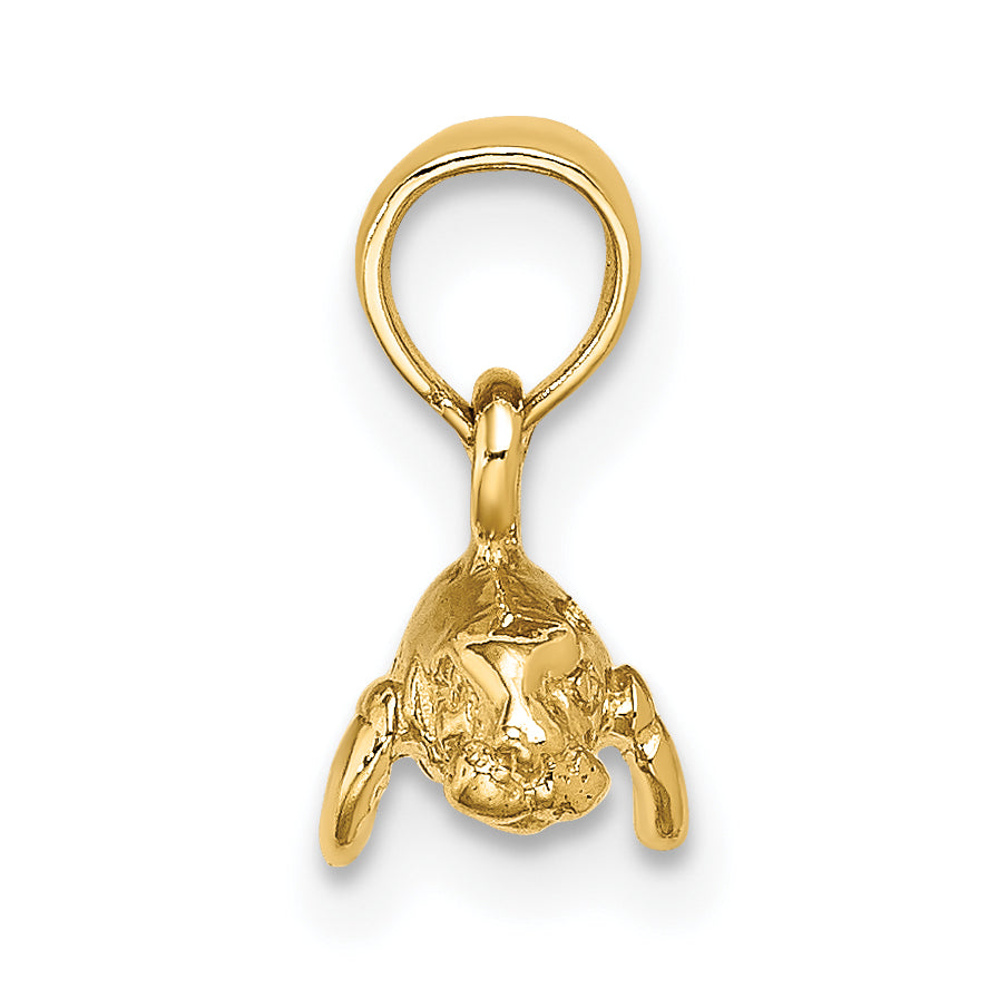 10K Yellow Gold 10K 3-D Polished Mini Manatee Charm