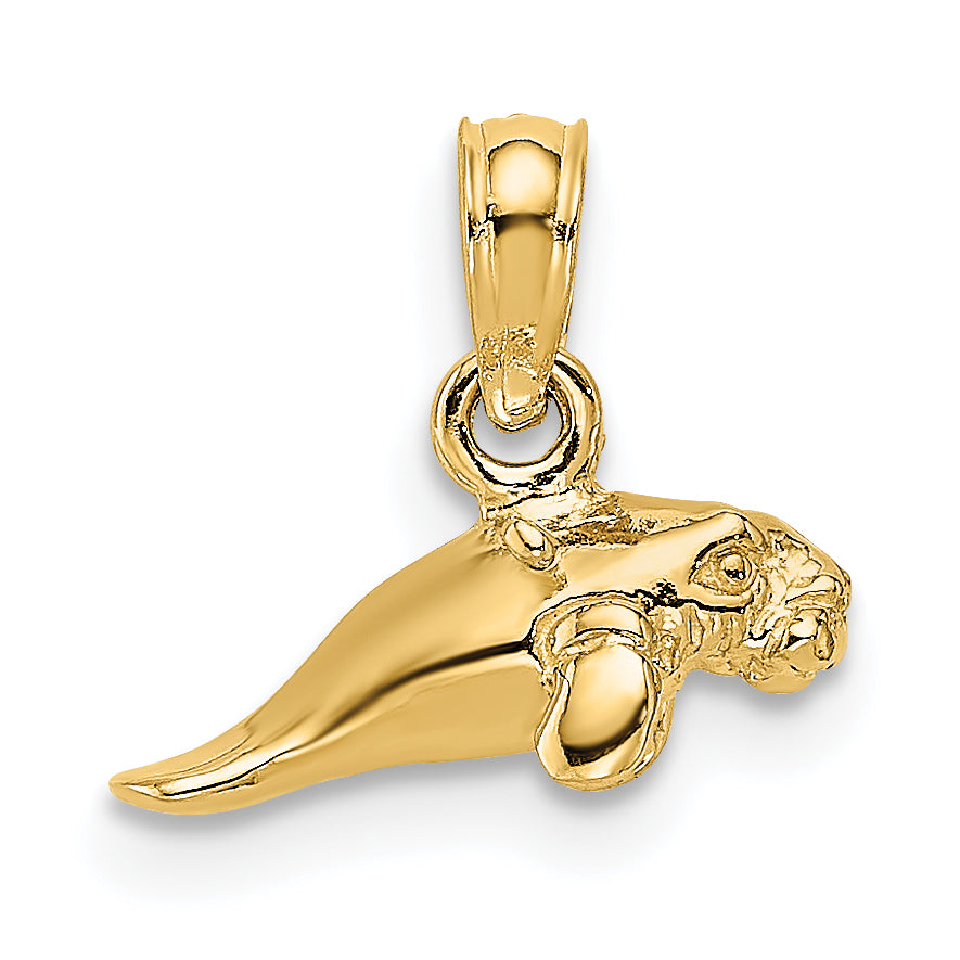 10K Yellow Gold 10K 3-D Polished Mini Manatee Charm