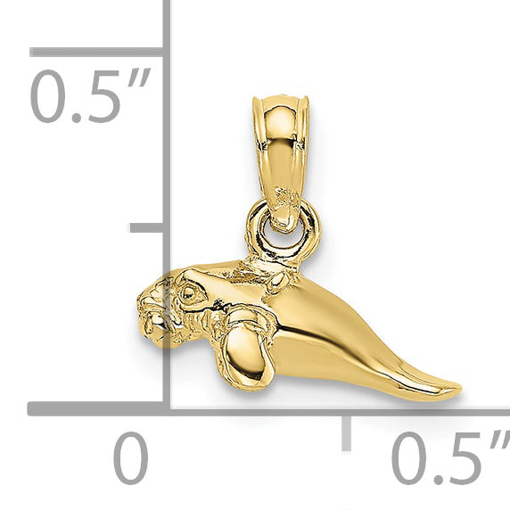 10K Yellow Gold 10K 3-D Polished Mini Manatee Charm
