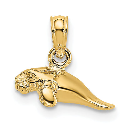 10K Yellow Gold 10K 3-D Polished Mini Manatee Charm