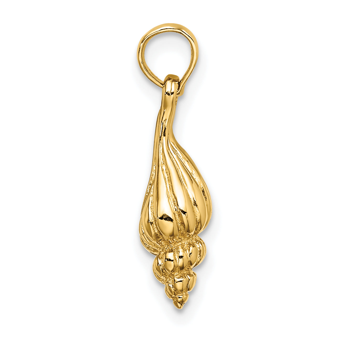 10K Yellow Gold 10K 3-D Mini Precious Wentletrap Shell Charm