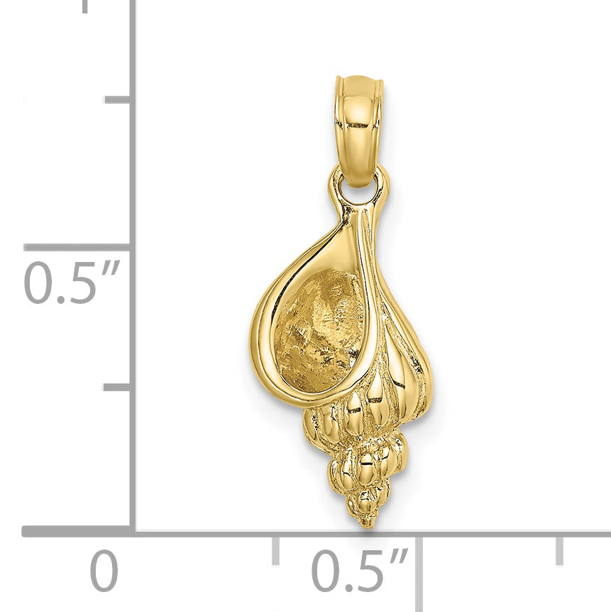 10K Yellow Gold 10K 3-D Mini Precious Wentletrap Shell Charm