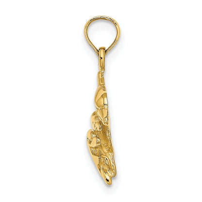10K Yellow Gold 10K Dolphin W/ 2 Baby Dolphins Charm