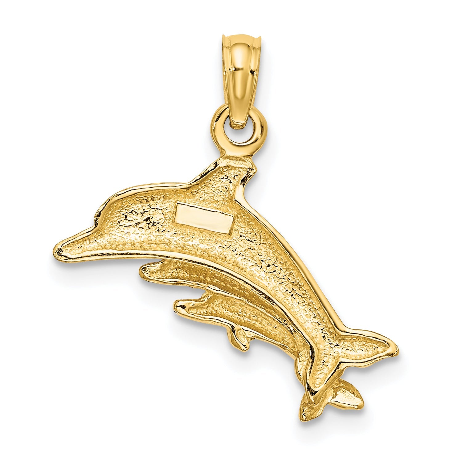 10K Yellow Gold 10K Dolphin W/ 2 Baby Dolphins Charm