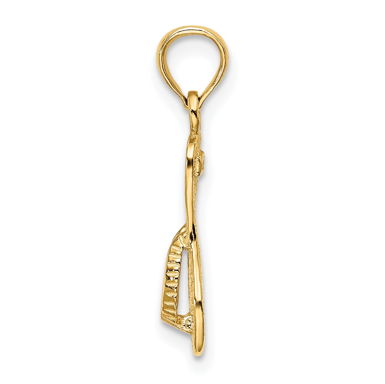 10K Yellow Gold 10K Textured Straps Single Flip-Flop Charm