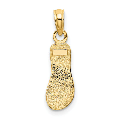10K Yellow Gold 10K Textured Straps Single Flip-Flop Charm