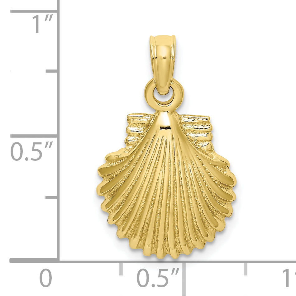 10K Yellow Gold 10K Polished Scallop Shell Charm