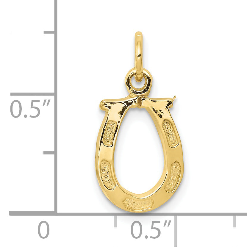 10K Yellow Gold Solid Polished Horseshoe Charm