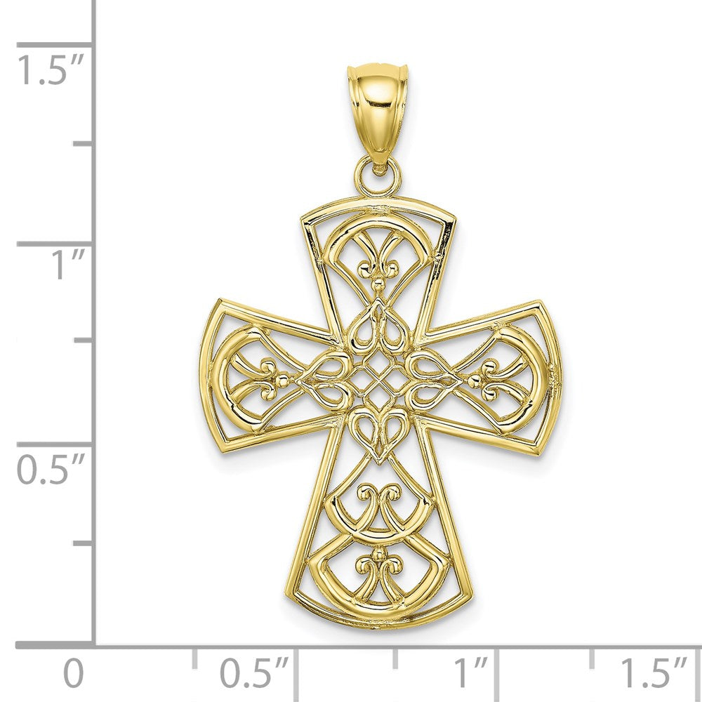 10K Yellow Gold 10K Filigree Cross Charm