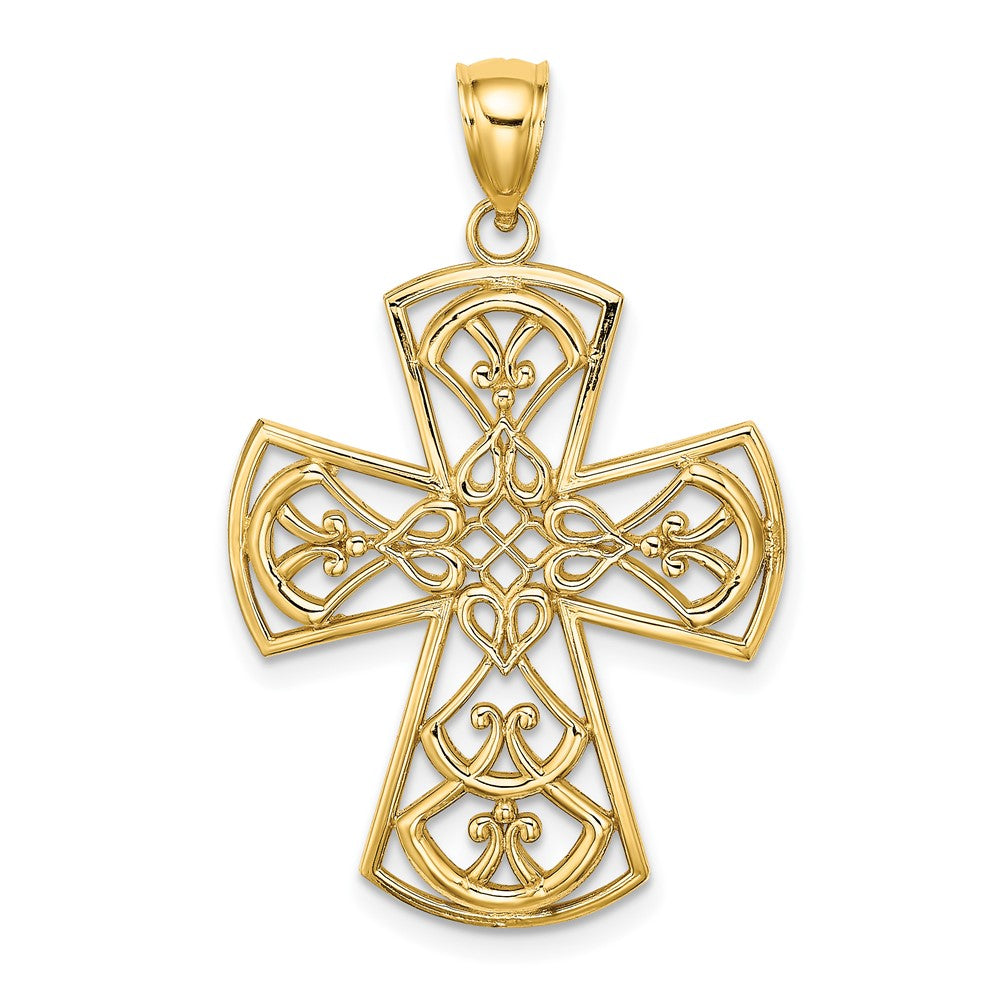10K Yellow Gold 10K Filigree Cross Charm