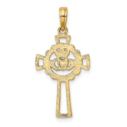 10K Yellow Gold 10K Claddagh Cross Charm