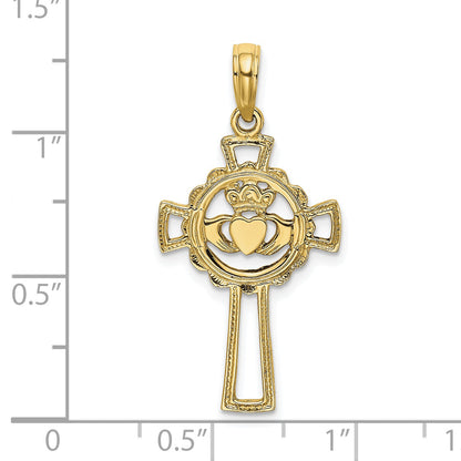 10K Yellow Gold 10K Claddagh Cross Charm