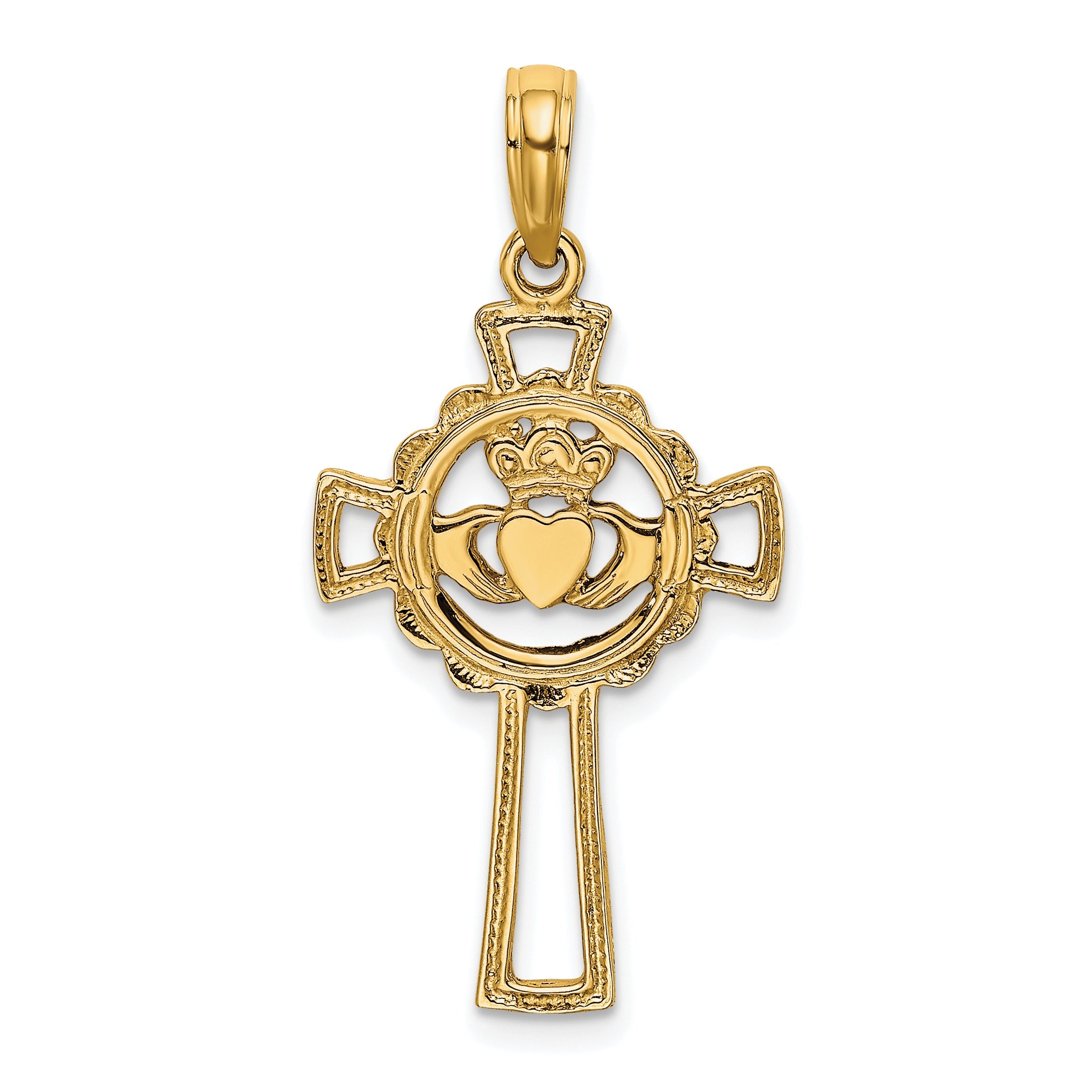 10K Yellow Gold 10K Claddagh Cross Charm