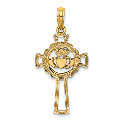 10K Yellow Gold 10K Claddagh Cross Charm