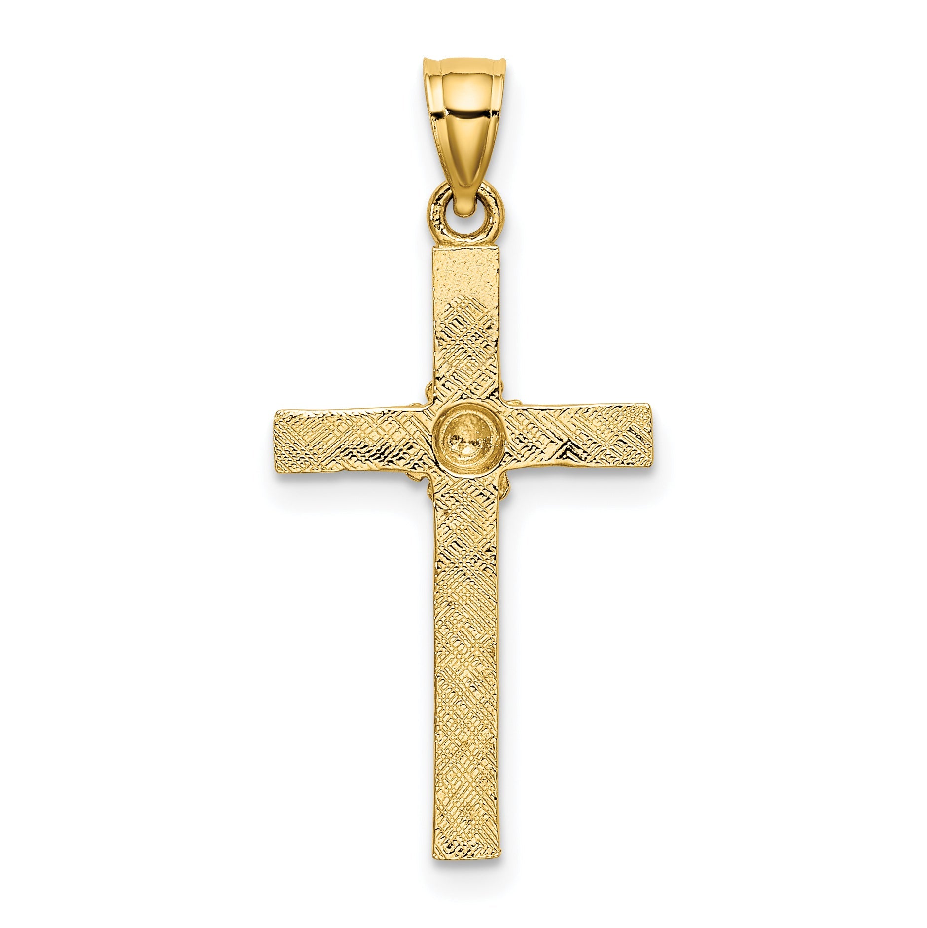10K Yellow Gold 10K Cross W/ Flower Charm