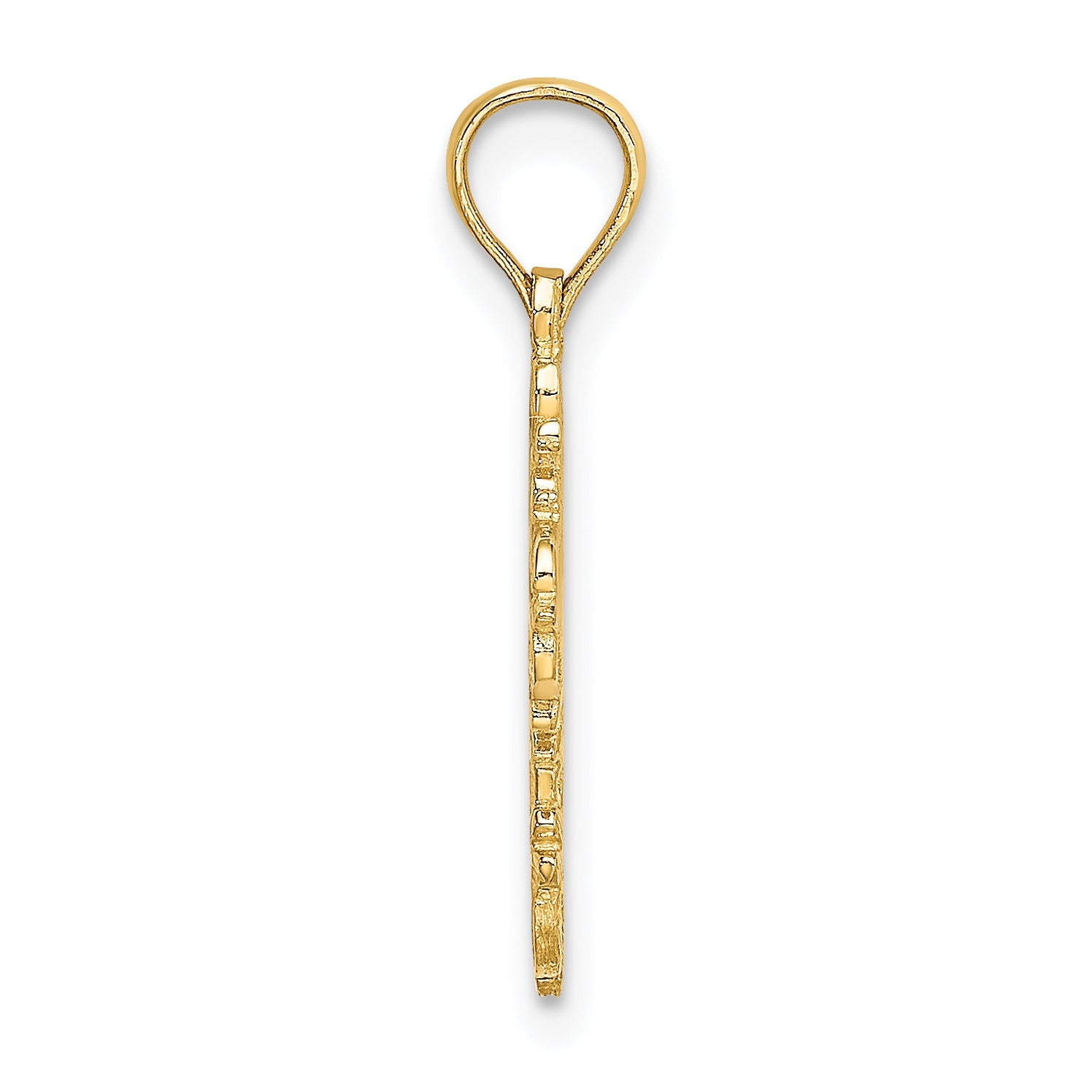 10K Yellow Gold 10K Cut-Out Delicate Cross Charm