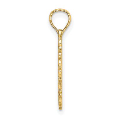 10K Yellow Gold 10K Cut-Out Delicate Cross Charm