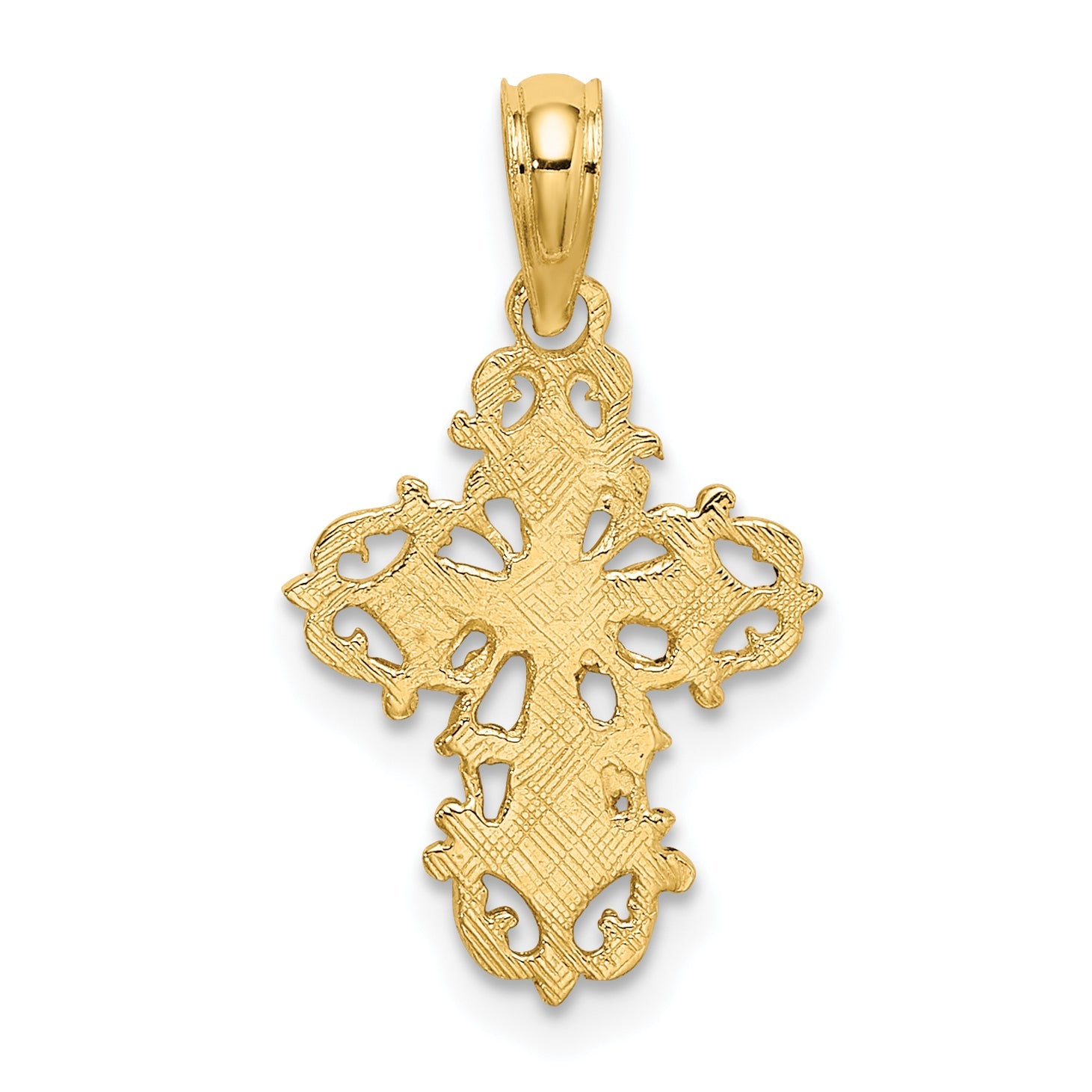 10K Yellow Gold 10K Cut-Out Delicate Cross Charm