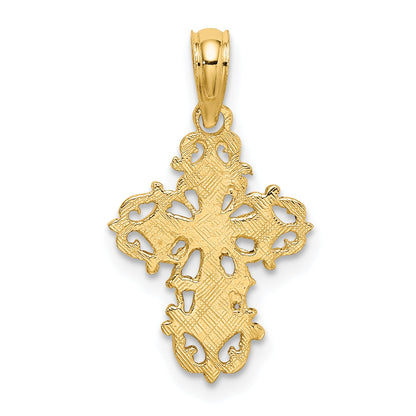10K Yellow Gold 10K Cut-Out Delicate Cross Charm