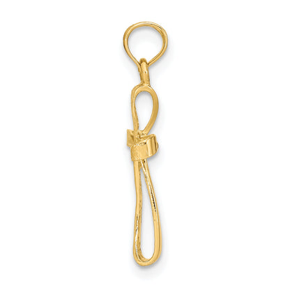 10K Yellow Gold 10K 3-D Engraved Polished Twisted Cross Charm
