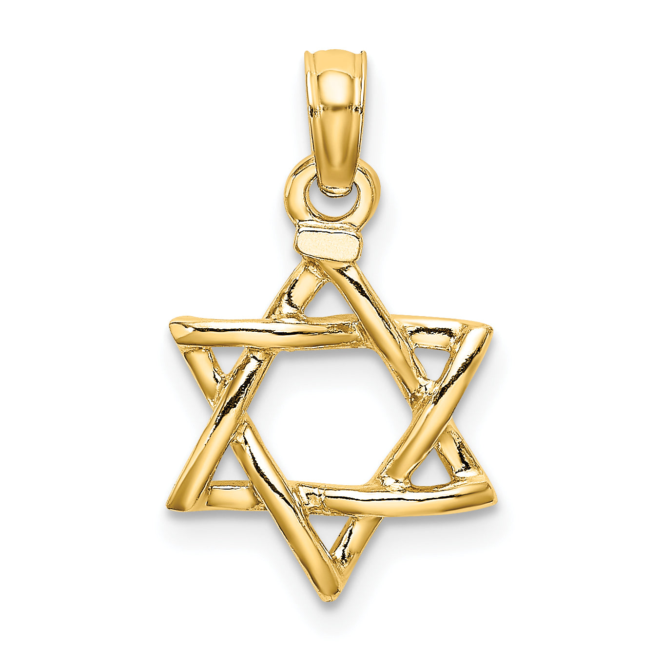 10K Yellow Gold 10K Polished Star Of David Charm